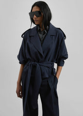 Simona Short Trench - Navy