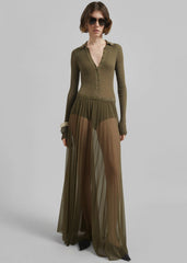 Solana Polo Bodysuit - Khaki
