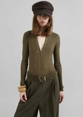 Solana Polo Bodysuit - Khaki