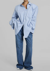 Cyrus Button Up Shirt - Blue/White Stripe