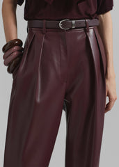 Helsinki Faux Leather Pants - Burgundy