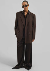 Linnea Oversized Wool Blazer - Brown