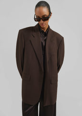 Linnea Oversized Wool Blazer - Brown