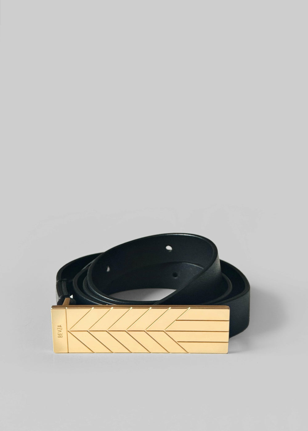 Bevza Belt With Spikelet Buckle - Black/Gold