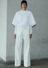 Darkpark Ines Fold Over Denim - Washed White