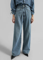 Darkpark Ines Fold Over Denim - San Fran Blue