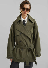 Mavis Oversized Short Trench - Khaki