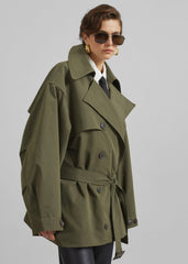 Mavis Oversized Short Trench - Khaki