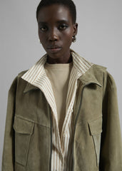 Fennor Suede Jacket - Pale Olive