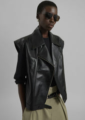 Cetina Leather Vest - Black
