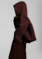Calder Neoprene Zip-Up Hoodie - Burgundy