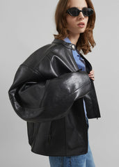 Wismar Faux Leather Jacket - Black