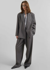Orsay Boxy Double Breasted Blazer - Dark Grey