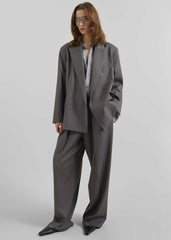 Orsay Boxy Double Breasted Blazer - Dark Grey