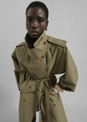 Davos Trench Coat - Pale Olive