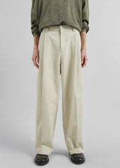 Borken Pleated Twill Pants - Ivory