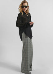 Peri Silk Georgette Shirt - Black