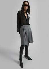 Peri Silk Georgette Shirt - Black