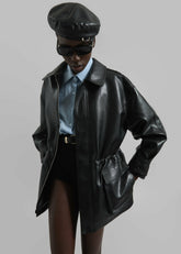 Cassel Faux Leather Jacket - Black