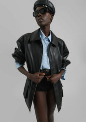 Cassel Faux Leather Jacket - Black
