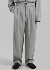 Felix Textured Trousers - Greige Melange
