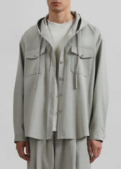 Lars Textured Hooded Jacket - Greige Melange