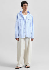 Lars Hooded Striped Jacket - Blue/White Stripe