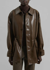 Cassel Faux Leather Jacket - Brown