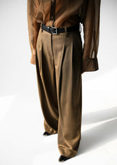 Halser Pintuck Trousers - Brown