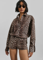 Lui Leopard Print Shirt - Brown
