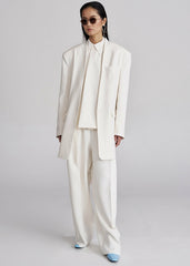 Corsham Pleated Trousers - White