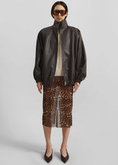 Suva Sheer Leopard Skirt - Brown