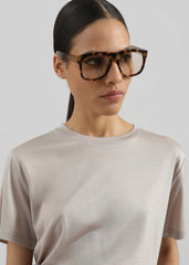 Amal Fluid Tee - Light Taupe
