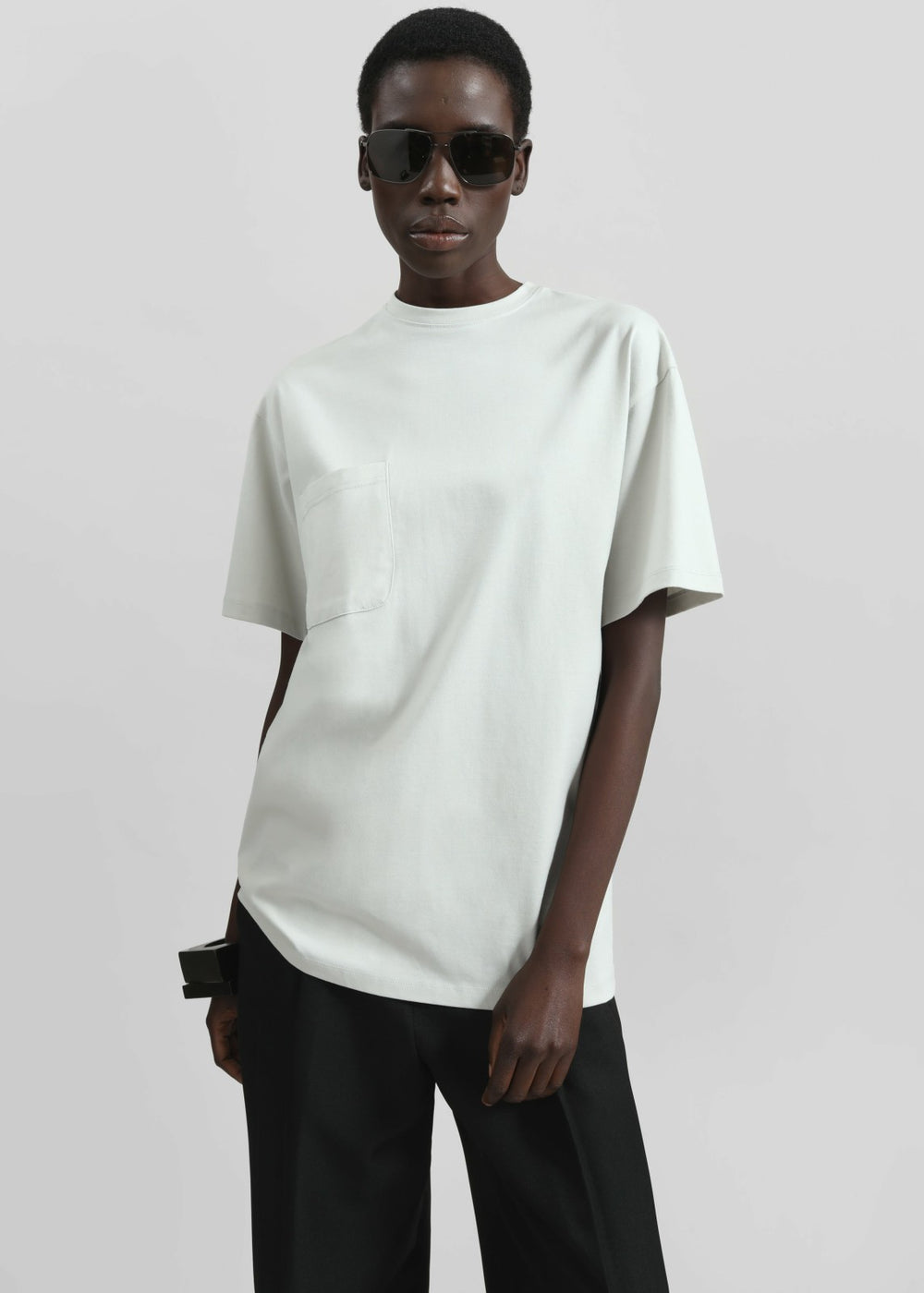 Yuri Boxy Super Soft Tee - Light Grey