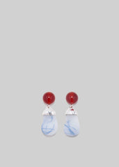 Completedworks Bio-Resin Red Lace Agate Earrings - Blue/Red