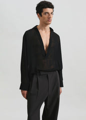 Louis Gabriel Nouchi Transparent Vareuse Shirt - Black