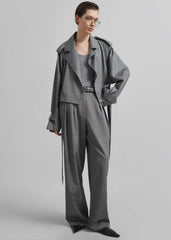 Ripley Pleated Trousers - Grey Melange