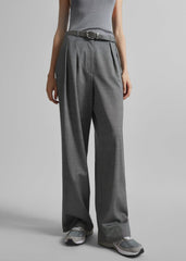 Ripley Pleated Trousers - Grey Melange