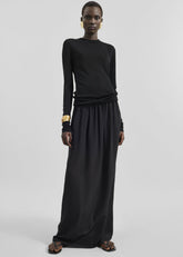 Sibena Silk Maxi Skirt - Black