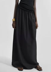 Sibena Silk Maxi Skirt - Black