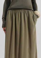 Sibena Silk Maxi Skirt - Khaki