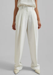 Gelso Pleated Twill Trousers - White