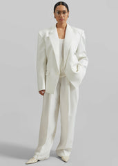 Gelso Pleated Twill Trousers - White