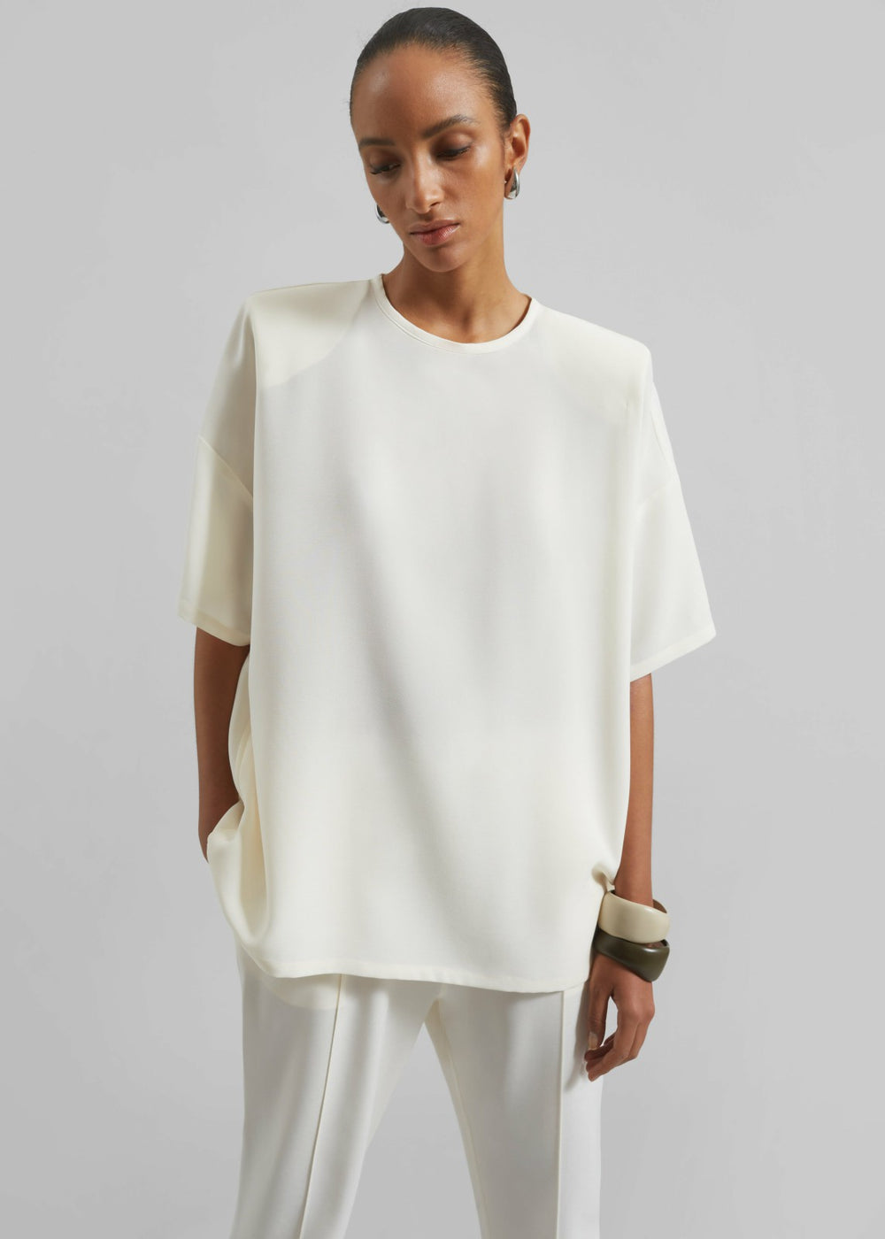 Callice Padded T-Shirt - Ivory