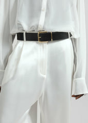 Marfa Pleated Satin Bermuda Shorts - White