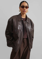 Belmont Faux Leather Jacket - Brown