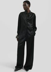 Peri Satin Shirt - Black