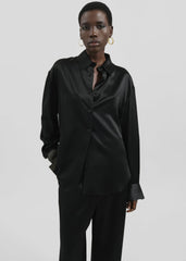 Peri Satin Shirt - Black
