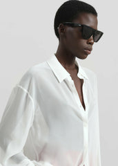 Peri Silk Georgette Shirt - White