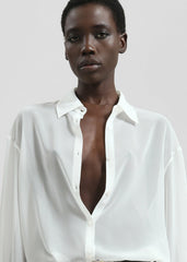 Peri Silk Georgette Shirt - White
